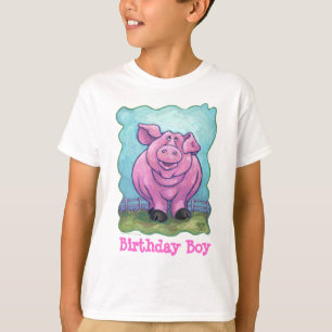 T-shirt Garçon mignon d'anniversaire de porc
