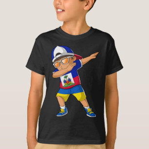T-shirt Garçon moitié haïtien moitié ukrainien Drapeau Haï