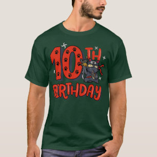 T-shirt Garçon Ninja 10e Anniversaire 10 Ans Samouraï B