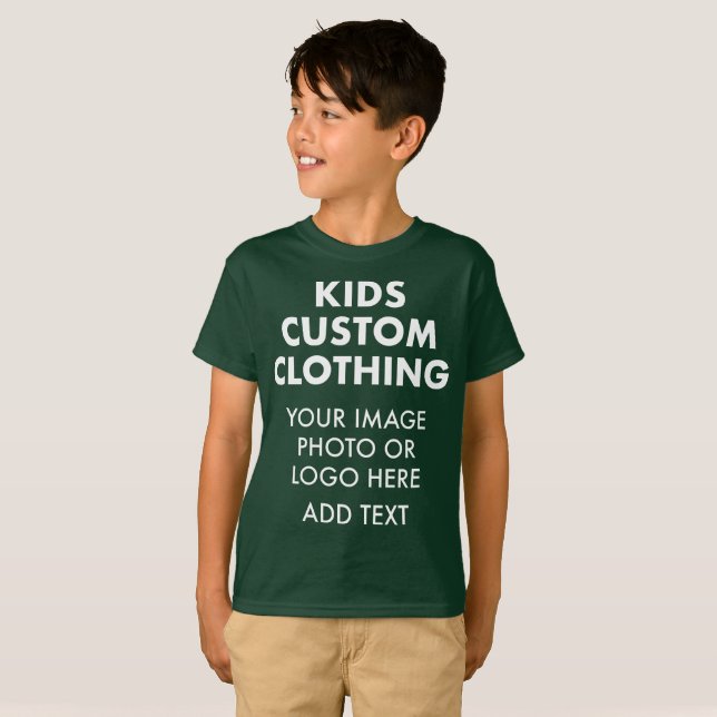 T-SHIRT GARÇON Personnalisé - FOREST GREEN (Devant entier)