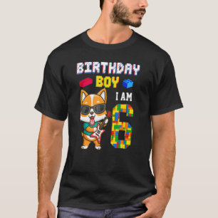 T-shirt Garçon pour 6ème anniversaire Chien Corgi 6 Ans Bl
