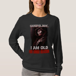 T-shirt Garçon prudent je suis vieux pour de bonnes raison