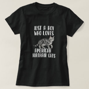 T-shirt Garçon qui aime les chats American Shorthair