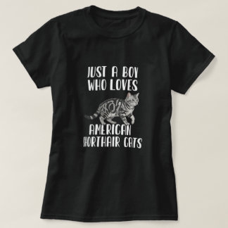 T-shirt Garçon qui aime les chats American Shorthair