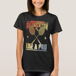 T-shirt Garçon qui joue Badminton