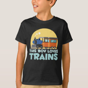 T-shirt Garçon Train Lover Locomotive Son Enfants Trains