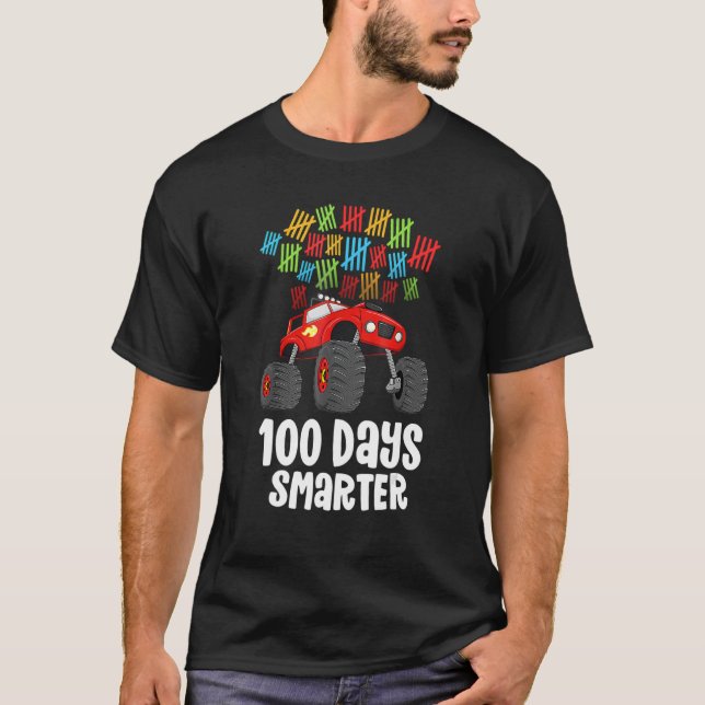 T-shirt Garçons 100e Jour De L'École Camion Monster 100 Pl (Devant)