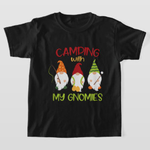 T-shirt Garçons amusants campant gnome art du mot