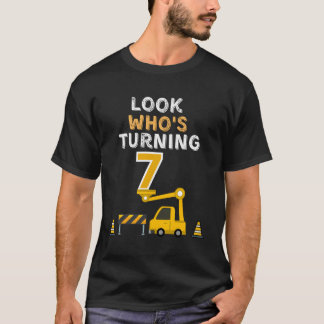 T-shirt Garçons Amusants Sept Ans Anniversaire 7Ème Constr
