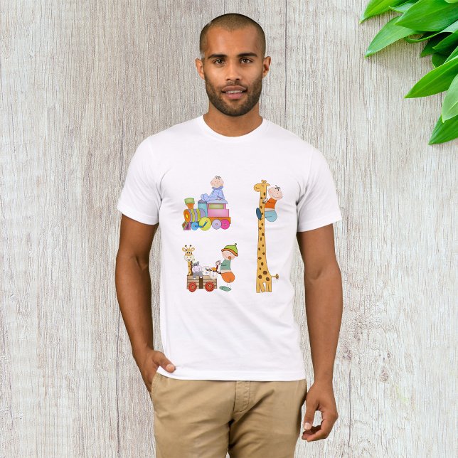 T-shirt Garçons avec pépinière train Giraffe et Wagon (Créateur téléchargé)