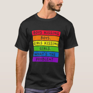 T-shirt Garçons Baiser Garçons Filles Baiser Filles LGBTQI
