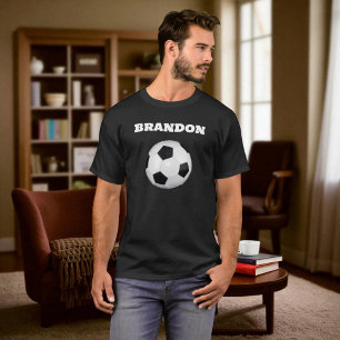 T-shirt Garçons balle de football noir élégant Nom personn