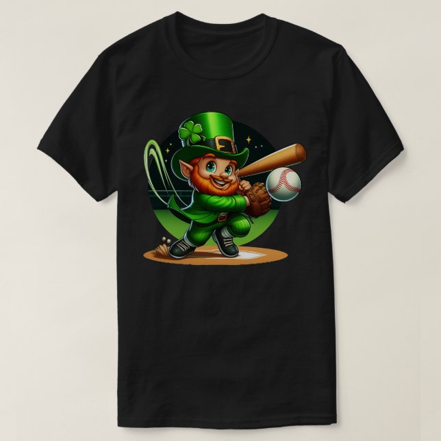 T-shirt Garçons Baseball Jour de la Saint Patrick Ball Cat (Design devant)