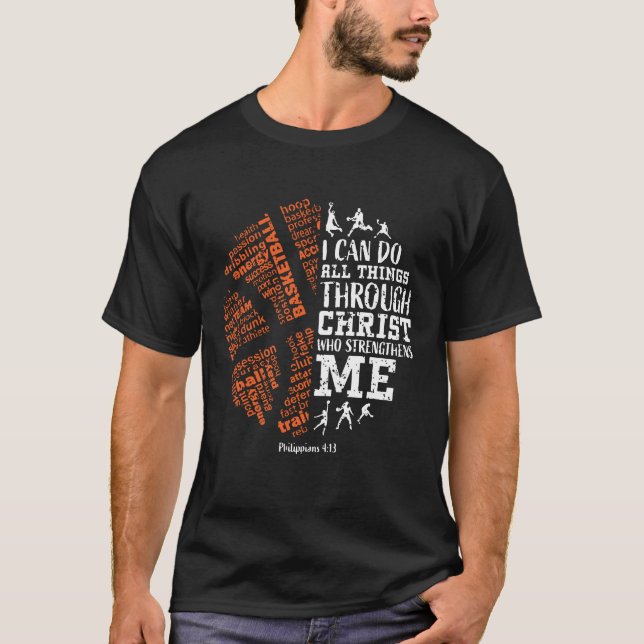 T-shirt Garçons Christian Basketball Bible Verses s Cadeau (Devant)
