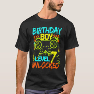 T-shirt Garçons d'anniversaire Niveau 7 Débloqué Joueur de