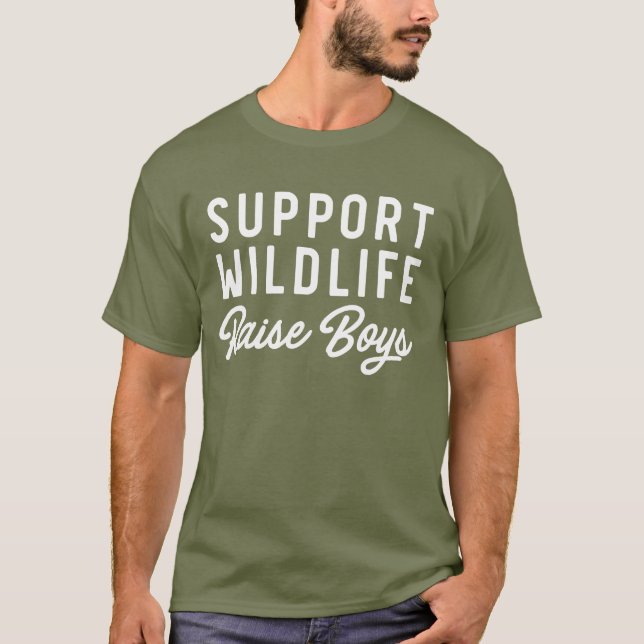 T-shirt Garçons d'augmenter de faune de soutien drôles (Devant)