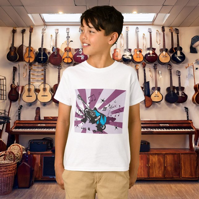 T-shirt Garçons de guitare bleu (Créateur téléchargé)