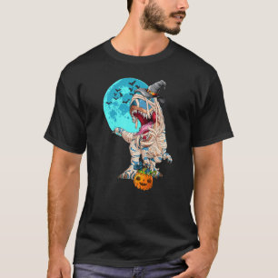 T-shirt Garçons d'Halloween Dinosaure T Rex Momie Chapeau 