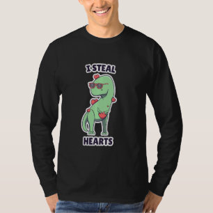 T-shirt Garçons Dinosaur T Rex Valentines Jour Enfants Je