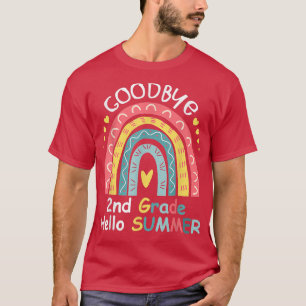 T-shirt Garçons Enfants Adieu 2e année Bonjour été Dernier