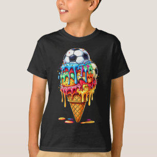 T-shirt Garçons Filles Soccer Drip Crème Glacée Drip Avec