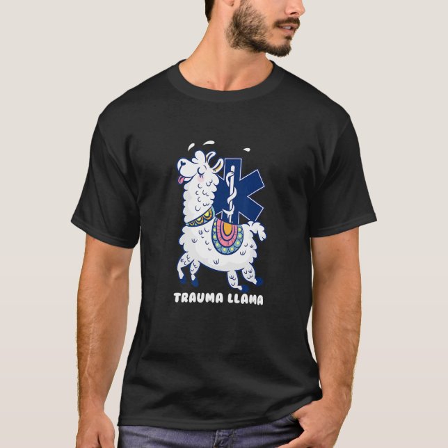 T-shirt Garçons Filles Trauma llama EMT design Paramedic (Devant)