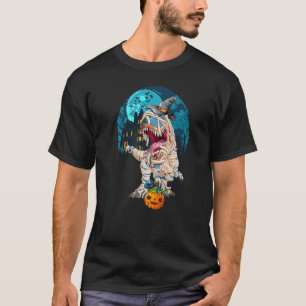 T-shirt Garçons Halloween Dinosaure T Rex Momie Chapeau de