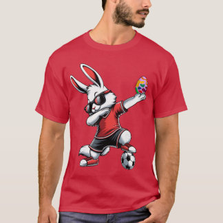 T-shirt Garçons Lapin de Pâques heureux avec football Pâqu