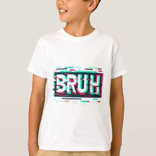T-shirt Garçons Mèmes Bruh Joueur d'esthétique Glitch Drôl