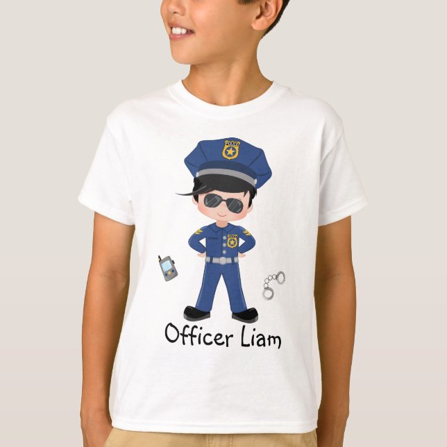 T-shirt Garçons Personnalisés Officier de police Applicati (Devant)