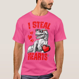 T-shirt Garçons Valentines Jour Enfants Dinosaur T rex Lov