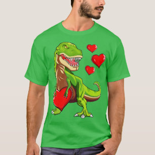 T-shirt Garçons Valentines Jour Enfants Dinosaur T rex Lov