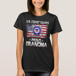 T-shirt Garde Côtière Américaine Fière Grand-mère Avec Dra