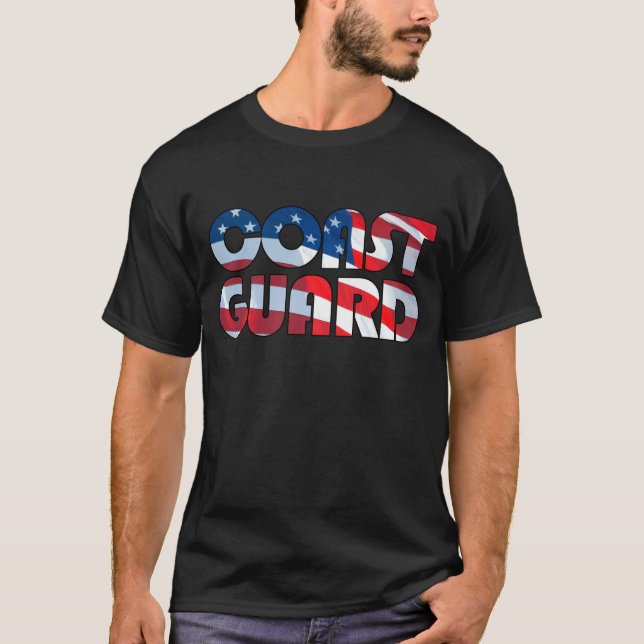 T-shirt GARDE CÔTIÈRE en forme de drapeau américain (Devant)