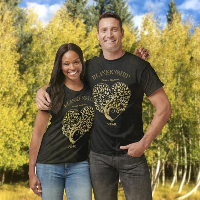 T-shirt Garde de l'arbre de coeur Gold Reunion de famille  (Créateur téléchargé)