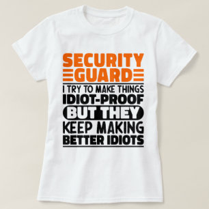 T-shirt Garde De Sécurité J'Essaie De Faire Des Choses Drô