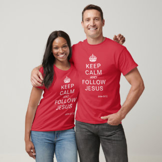 T-shirt Garde ton calme et suis Jésus Couronne britannique
