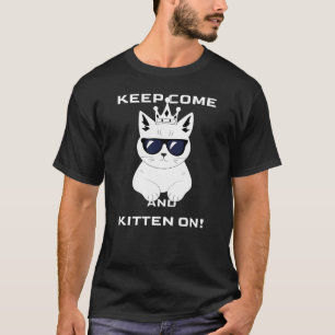 T-shirt Garde viens et chaton sur ! graphique