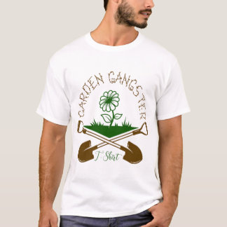 T-shirt Garden Gangster Funny Crossed Shovels Floral Art