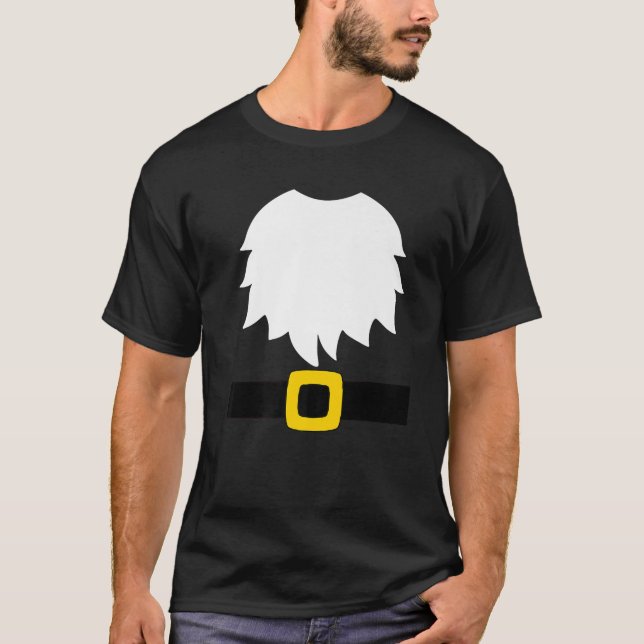 T-shirt Garden Gnome Costume White Beard And Belt With Buc (Devant)