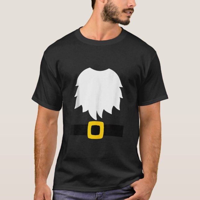 T-shirt Garden Gnome Costume White Beard And Belt With Buc (Devant)