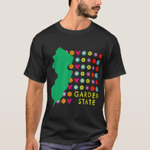 T-shirt Garden State NJ Pretty Flowers New Jersey Carte gr
