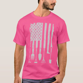 T-shirt Gardeners Gardening Tools American Flag 4Th Of Jul