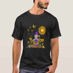 T-shirt Gardening sunflower plants flowers garden gnome
