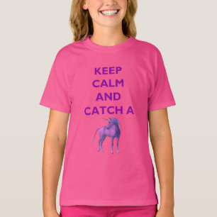 T-shirt Garder Calme Purple Unicorn Girls Hanes TAGLESS Te