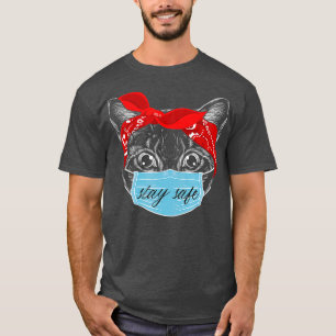 T-shirt Garder Distance Chat Kitten avec le visage de gard