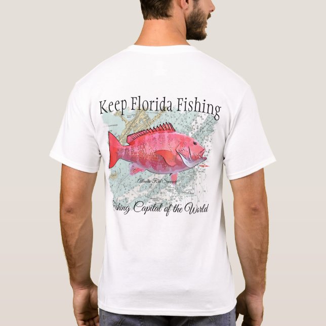 T-shirt Garder Floride Pêcher Atlantic Red Snapper (Dos)