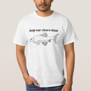 T-shirt Garder les rivières propres Poissons écologiques