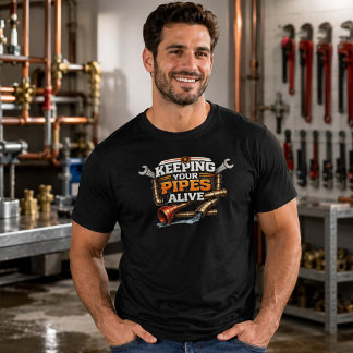 T-shirt Garder Vos Tuyaux en Vie Drôle Plombier