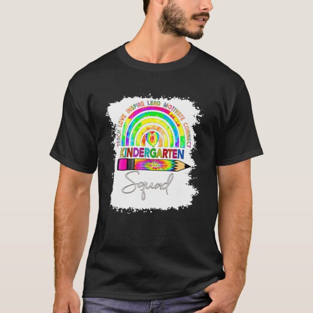 T-shirt Gardergarten Teacher Squad Tie Dye Rainbow Retour  (Devant)